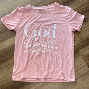 Pink Graphic Tee - God is Still Writing Your Story
